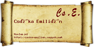 Csóka Emilián névjegykártya